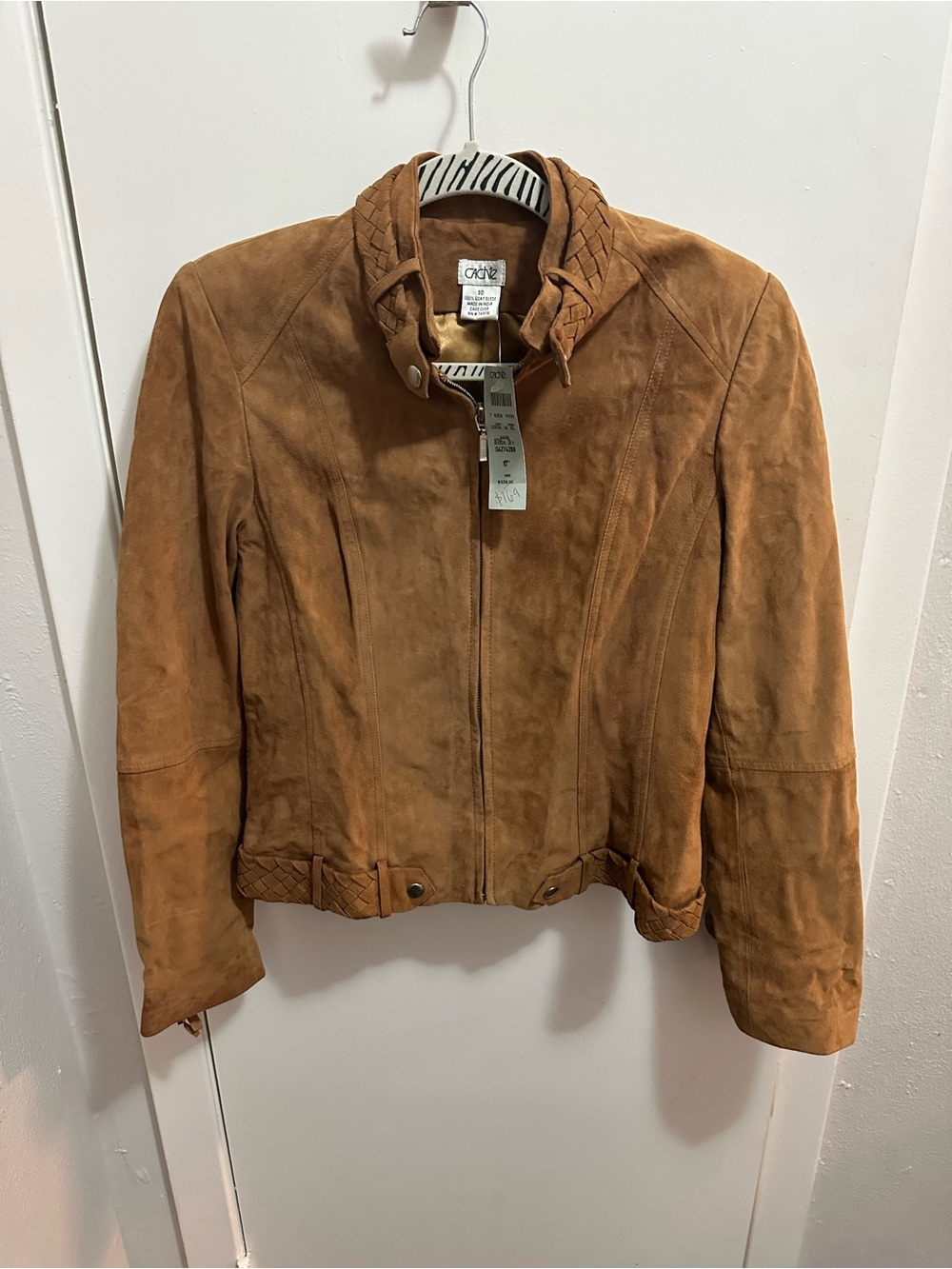 Jones New York Suede Zip-Front Jacket - Brown